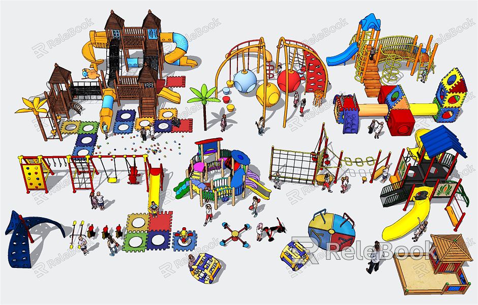 Modern amusement equipment slide swing seesaw children's amusement equipment model