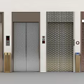 Public Facility Elevators With Various Door Designs And Control Panels 3d model