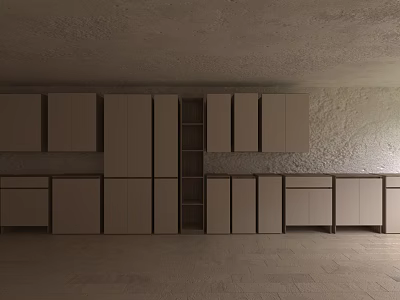 Modern Minimalist Shoe Cabinet With Open Shelves And Multiple Storage Units 3d model
