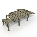 Simple Rustic Handmade Wooden Platform Structure With Slats And Legs