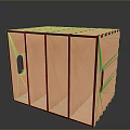 Modern Orange Decorative Cabinet With Open Compartments And Round Side Holes