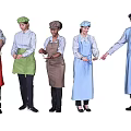 Modern Multiplayer Character Chef 3d model