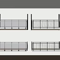Balcony Railing Glass Railing Handrail 3d model