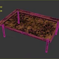 Stylish Wooden Table With Unique Brown Texture And Carved Legs Design
