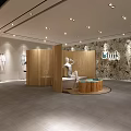 Modern Clothing Store Interior With Hanging Garments Mannequins And Wooden Displays