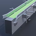 Industrial Conveyor Belt System With Green Belt Metal Frame Mobile Wheels And Drive Mechanism