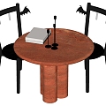 Middle style dining table and chair combination 3d model