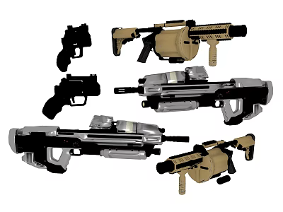 Modern Guns 3d model Modern Guns 3d model