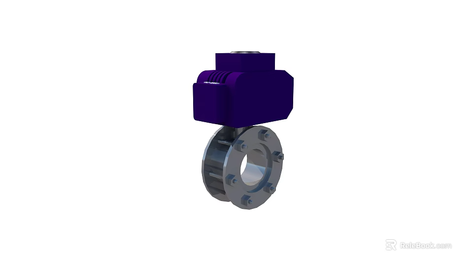 Industrial Equipment Featuring Electric Actuator And Stainless Steel Flange Valve 3d model 