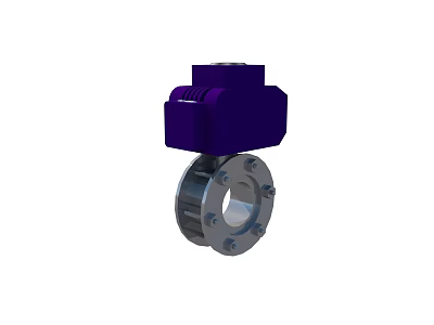 Industrial Equipment Featuring Electric Actuator And Stainless Steel Flange Valve 3d model