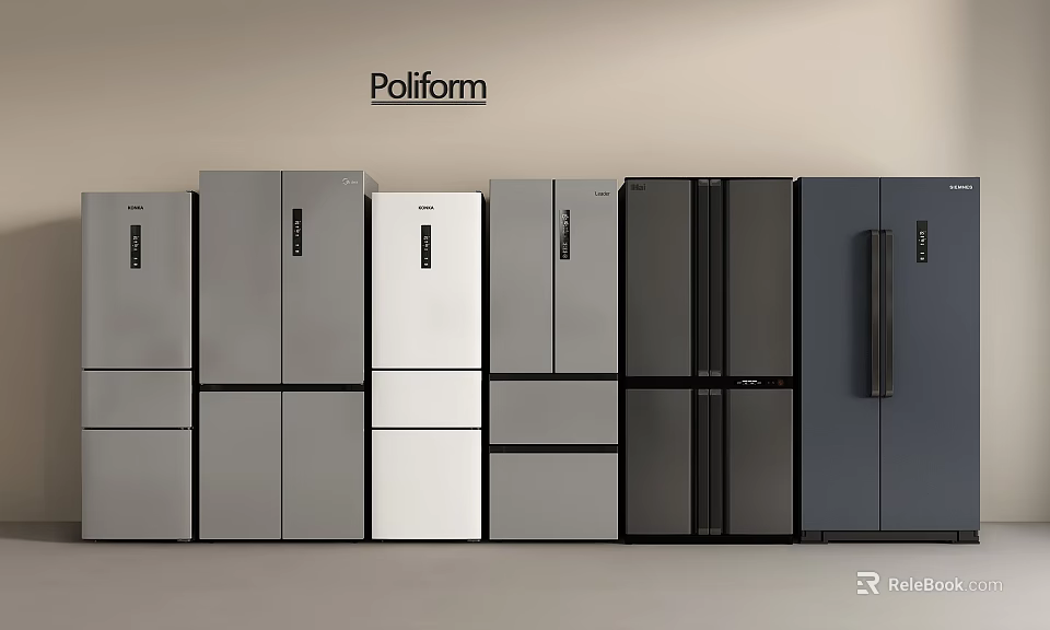 Poliform Refrigerators And Freezers With Different Modern Designs And Color Choices 3d model 