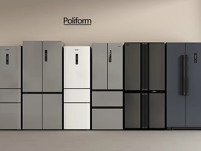 Poliform Refrigerators And Freezers With Different Modern Designs And Color Choices 3d model