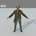 Man In Cowboy Hat And Western Outfit With Gun Holster And Open Arms