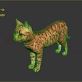 Orange Tabby Cat in Standing Position on Reflective Surface with Detailed Fur Patterns 3d model