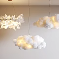 Cloud Shaped And Paper Art Pendant Lights For Modern Interior With Warm Glow