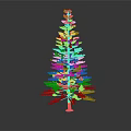 Tall Evergreen Pine Tree With Green Needles And Natural Trunk Structure