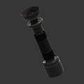 Tactical Weapon Mechanical Component With Silver Metal Build And Threaded Structural Design 3d model