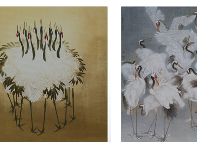 New Chinese Animal Painting Crane Dancing Mood Hanging Picture Combination model