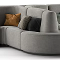 Modern Gray Modular Sectional Sofa With Colorful Cushions For Living Room
