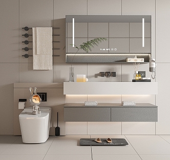 modern sink bathroom cabinet 3d model