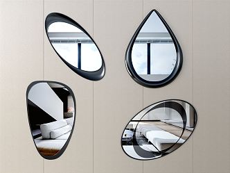 Modern Mirror Wall Decoration Pendant Cyber Celebrity Mirror Decorative Mirror Cosmetic Mirror Bathroom Mirror 3d model