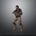 3D Male Character Design With Tactical Vest And Headphones In Action Pose