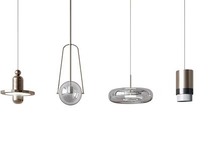 Modern Pendant Lights With Various Designs And Glass Metal Materials For Interior Decor 3d model