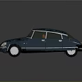 Vintage Blue Classic Car With Streamlined Body And Brown Leather Seats Shiny Reflection