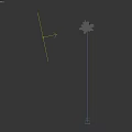 Single Tall Arbor with Green Lush Leaves Straight Trunk and Grass Base on White Background