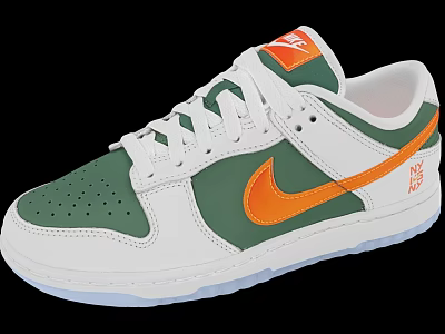 Nike White Green And Orange Casual Low Top Breathable Design Shoes 3d model