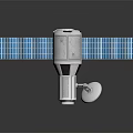 Advanced Artificial Satellite Equipment With Extended Blue Solar Panels And Antenna Structure