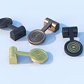 Handler hardware gold mechanical parts 3d model