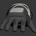 Tactical Combat Weapon Mechanical Glove With Advanced Grey White Tech Structure Design