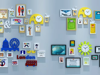 Modern Photo Wall Children's Hanging Painting 3d model