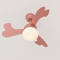 Modern minimalist children's room fan lights 3d model