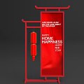 Red Decorative Lantern With Happy Home Happiness And New Year Greeting