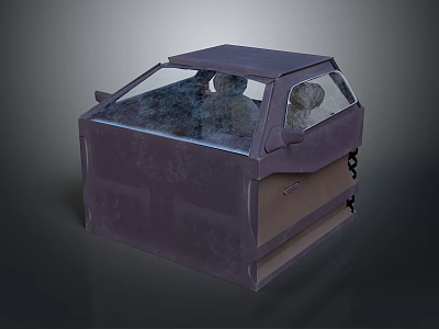 Purple Car Interior Structure With Glass Window And Seats Design 3d model