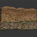 Ancient Stone Architectural Structure With Weathered Wall And Stone Bench