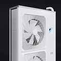 White Vertical Air Conditioner Fan With Dual Fans Exhaust Pipe For Room Cooling