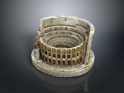 Roman Colosseum Decorative Miniature Model With Stone Texture For Home Tabletop Ornament 3d model