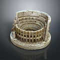 Roman Colosseum Decorative Miniature Model With Stone Texture For Home Tabletop Ornament