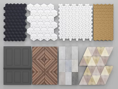 Sofa Backdrop Wall Tile Designs With Geometric Patterns And Color Options 3d model