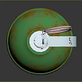 Military Green And Gold Grenade With Fuse Pull Ring And Numbers 345 20 EC94510