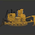 Yellow Bulldozer With Operator Cab Steel Tracks And Large Front Blade