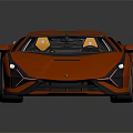 Red Sports Car With Sleek Aerodynamic Design And Orange Alloy Wheels
