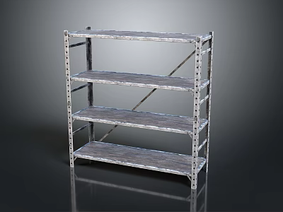 Metal Storage Shelf with Multiple Shelves and Sturdy Frame for Garage or Warehouse Storage 3d model