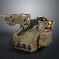 Turret Turntable Railgun Sci-fi Tower Defense Game Tower Defense Sci-fi Turret Game Turret Game Battery 3d model