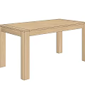 Simple Modern Wooden Dining Table With Rectangular Top And Straight Legs Design 3d model
