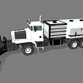 White Heavy Duty Engineering Vehicle Featuring Spiral Front Attachment And Rear Storage Unit