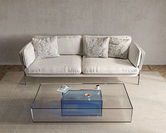 Modern Minotti double sofa 3d model